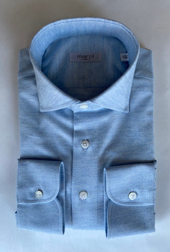 Marol shirt in blue cotton flannel